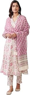 GRECIILOOKS Women's Cotton Blend Printed Regular Fit Kurta Set (Gl-K2728&P149&D98_White_XL)