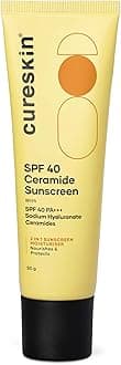 Cureskin SPF 40 Ceramide Sunscreen with Hyaluronic Acid & Ceramides | 2-in-1 Sunscreen Moisturizer, Broad Spectrum, SPF 40 & PA+++, 50 g (Pack of 1)