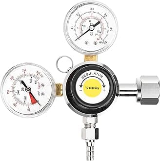 Primary CO2 Regulator CGA-320 Outlet, Warranted CO2 Regulator Beer With Safety Pressure Relief Valve, Beer Wine Soda Brew Setup CO2 Tank Regulator