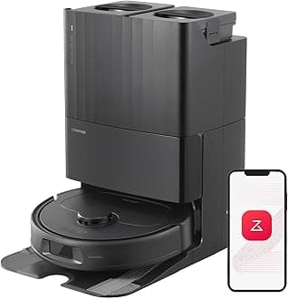 roborock Qrevo S Robot Vacuum and Mop, Self-Drying, Auto Mop Washing, 7000Pa Suction, Self-Emptying & Refilling, 10mm Auto Lifting, 200RPM Spinning Mops, Smart Obstacle Avoidance, Black