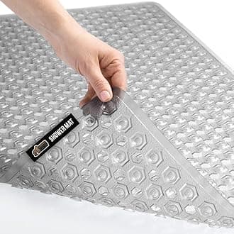 Gorilla Grip Bathroom Mat (Grey, Plastic, 35 x 16 Inches)