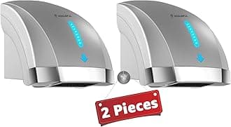 2-Pack Hand Dryers for Bathrooms Commercial - 1600W Wall-Mounted, Automatic Hand Dryer 40dB Ultra Quiet for High-Traffic Bathrooms Hotel/Station/Office, ABS Housing with Warm/Cool Air