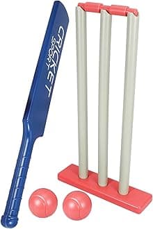 Yardwe Kids Cricket Set, Beach Cricket with Stumps and 2 Balls Kit for Outdoor Sports Garden Beach Home