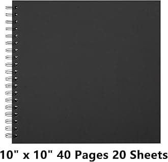 Remowith 10X10 Inch DIY Scrapbook Photo Album, Kraft Blank Paper Scrap Book 40 Pages Memory Book for Wedding Family, Black
