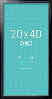 LaVie Home 20x40 Poster Frame Black, Display Pictures 20 x 40, Stable and Sturdy Picture Frame with Polished Plexiglass, Horizontal and Vertical Format of The Wall（1 Pack）