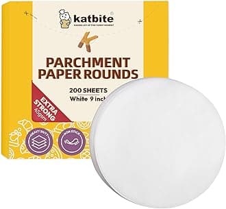 Katbite 9 Inch Parchment Paper Rounds, 200Pcs Cake Parchment Circles, Heavy Duty & Non-stick for Cake Baking, Air Fryer Liners, Tortilla Press