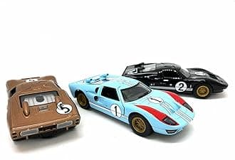 KiNSMART SetOf3 1966 Ford GT40 MKII Heritage Edition 5" 1:32 Scale Die Cast Metal Model Toy Super Race Car Blue Brown Black