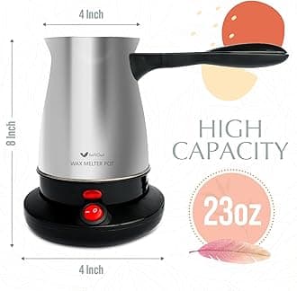 SoftOwl Stainless Steel Electric Wax Melting Pot - 23 Oz Professional Pitcher for Candle Making Kits - Wax Melter for Candle Making - High Volume Dripless Pouring Candle Making Pot