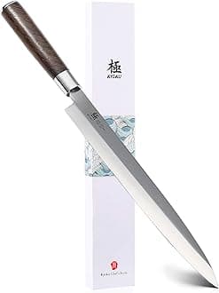 Samurai Series - 10.5" Yanagiba Knife Japanese Sushi Sashimi Knives - Superior Japanese Steel - Wenge Wood Handle - with Case