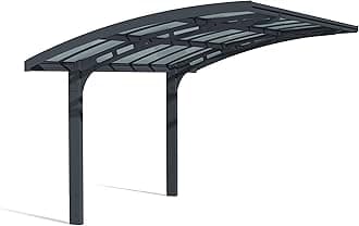 Palram - Canopia Arizona 10 Ft. x 16 Ft. x 9 Ft. Wing Single Carport Aluminum Metal Frame and Polycarbonate Panels Car Port for Outdoor Driveway Car, Truck, RV, Trailer, Boat Storage (Breeze Gray)