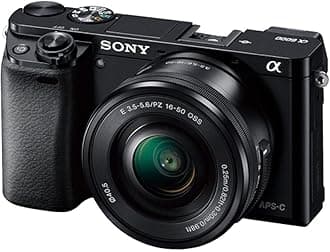 Sony Alpha a6000 Mirrorless Digitial Camera 24.3MP SLR Camera with 3.0-Inch LCD (Black) w/ 16-50mm Power Zoom Lens (Renewed)