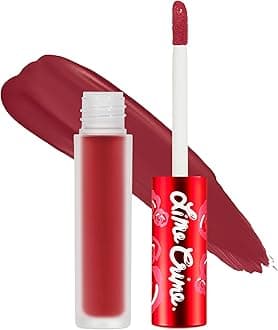 Lime Crime Velvetines Liquid Matte Lipstick, Red Rose (Ruby Red) - Bold, Long Lasting Shades & Lip Lining - Stellar Color & High Comfort for All-Day Wear - Talc-Free & Paraben-Free