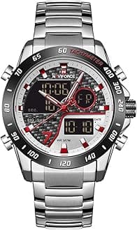 NAVIFORCE Watch for Men Dual Display Digital Quartz Watches Multifunctional Business Stainless Steel Wristwatch