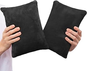1 MIDDLE ONE2 Pack Small Pillow, Memory Foam Mini Pillow 11 X 7 Inches for Travel, Sleeping, Nap and Neck, Knee, Lumbar Support, Tiny Pillow Cushion for Pet, Dogs (Black)