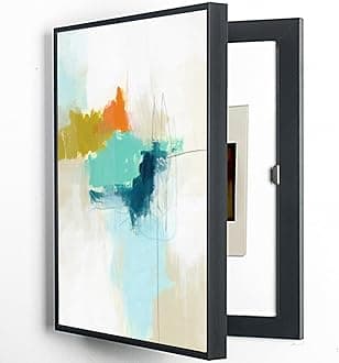 D,55X65cm, Wall-Mounted Electrical Panel Cover Minimalist Hidden Meter Box Decorative Painting Modern Decorative Abstract Art Painting Box Decoration Detachable Fuse Box Cover [Energy Class A]