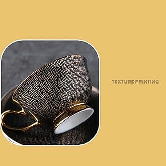 Coffee Cups, Cup, 12 People -220ml, Ceramic Tea Cup with Handle, Afternoon Tea Coffee，Stoneware Cups,– Birthday Gift，for Work, Leisure（36 Pieces Plates Cup Spoons） QT67