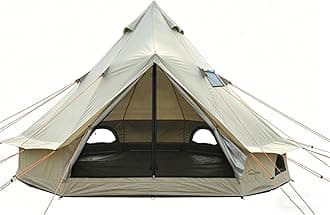 DANCHEL OUTDOOR B2 Portable Yurt Tent for 4/8 Person Family Camping Tent UPF50+, 4 Season Bell Tent with Stove Jack Large Hot Tent 300D Oxford Yurt House for All Year Living Glamping, 4m/5m