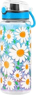 Home Tune Cute Water Bottle for School Kids Girls, BPA FREE Tritan & Leak Proof & Easy Clean & Carry Handle, 23oz/ 680ml - Daisy