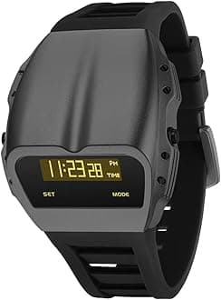 Digital Watch for Men, Unique 1970s Retro OLED Digital Wristwatch with Raise to Wake Screen Stainless Steel Band Streetwear Racing Design Gift for Him X7000