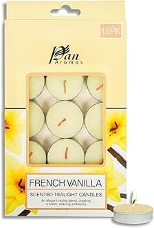 Pan Aromas Paraffin Wax 15-Pack Scented Tealight Candle - French Vanilla