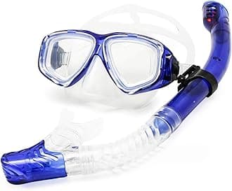 Optical Diving Gear Kit Myopia Snorkel Set, Different Strength for Each Eye, Nearsighted Dry Top Scuba Mask