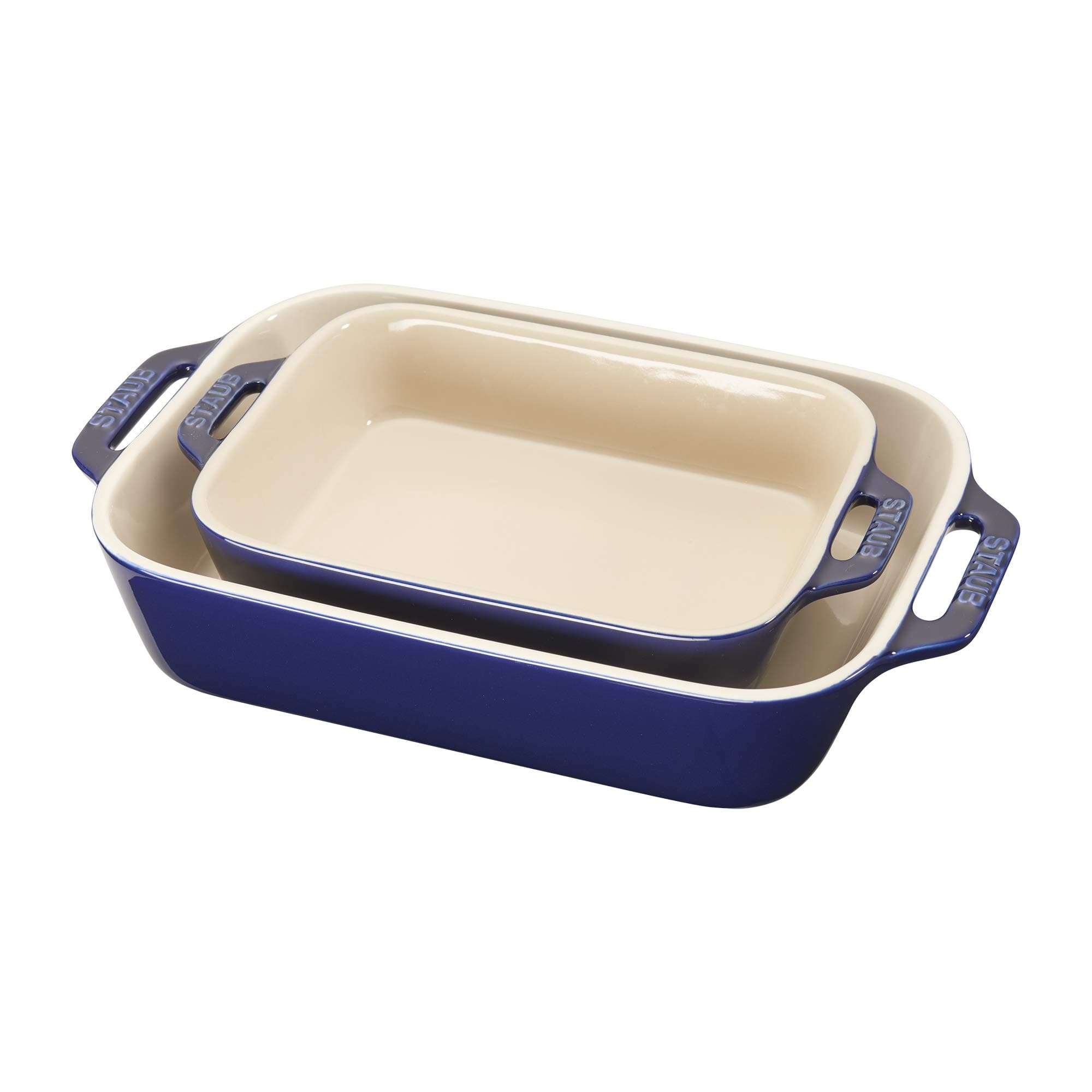 Ceramic 2-pc Rectangular Baking Dish Set - Dark Blue