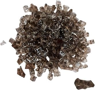 R H LIFESTYLE Crushed Glass/Fire Pits for Resin Art High Luster Fire Glass Used Specially for Resin Art/Geode Art Fire Pit Crafts (Brown 6mm, 200G)