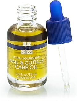 Blue Cross Professional Nail Care, All Natural Mineral Oil Free, Ultra-Nourishing, Hydrating, Moisturizing Nail & Cuticle Oil, Lemongrass + Lavender Scented Essential Oils, Made in USA, 0.5 fl oz/15mL
