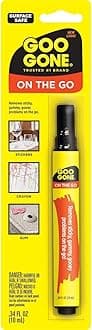 on the Go Pen - Adhesive Remover - Quickly Removing Stubborn Stickers Crayon Tape and More