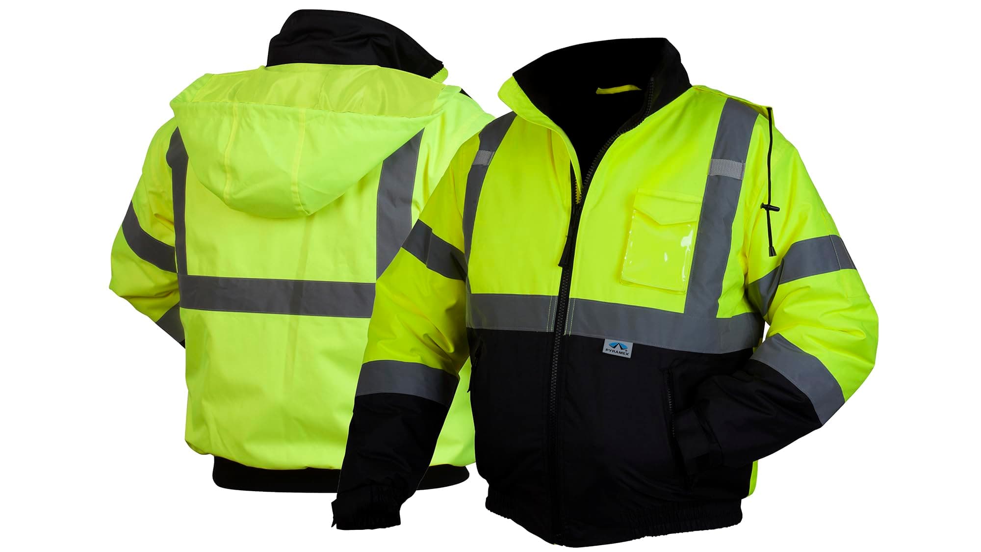 RJ32 Series Waterproof Hi-Vis Orange Lime Bomber Jacket with Quilted Lining - Size Large