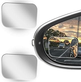 2Pcs Cars Square Blind Spot Mirrors, Car Side Mirror Blindspot Adjustabe Angle 360 Degree Wide Angle Convex RearView Removable for Enhanced Safety Universal Accessories for Suvs RVs Trucks