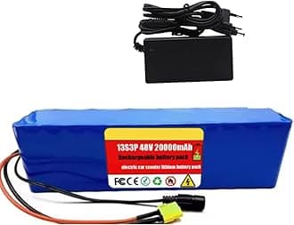 48V 20Ah E-Bike Lithium Ion Battery Pack 13S3P Electric Bicycle Battery Built-in BMS for 250W 300W 350W 500Wmotor with 54.6V 2A Charger XT60+T