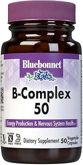 Nutrition B Complex 50 Vegetable Capsules, Complete Full Spectrum, Vitamin B6, B12, Biotin, Folate, Vegan, Vegetarian, Gluten Free, Soy Free, Milk Free, Kosher, 50 Vegetable Capsules
