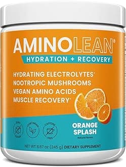 AminoLean Recovery - Post Workout BCAAs Amino Acids Supplement + Electrolytes, BCAAs and EAAs for Hydration Boost, Immunity Support - Muscle Recovery Drink, Vegan Aminos, Blood Orange