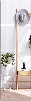 VASUHOME Glass Full Length Wall Mirror Tiles - [14 x12 Inch - 4PCS], Frameless Full Body Mirror for Home Gym, Bedroom, Living Room - Versatile Wall Mirror with Unrivaled Clarity
