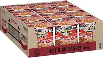 Instant Lunch Hot & Spicy Beef, Ramen Noodle Soup, Microwaveable Meal, 2.25 Oz, 12 Count