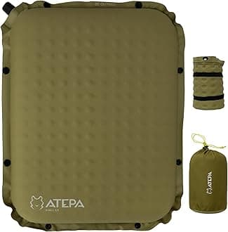 ATEPA Inflatable Seat Cushion, Self-Inflating Portable Stadium Airplane Travel Foam Cushion Pad for Camping, Sports Events, Outdoor