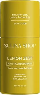 - Lemon Zest - All Natural Deodorant for Woman, Aluminum-Free, Baking Soda-Free, 12-Hour Odor Protection, Clean Citrus Scent - For Women & Men, Gentle on Sensitive Skin