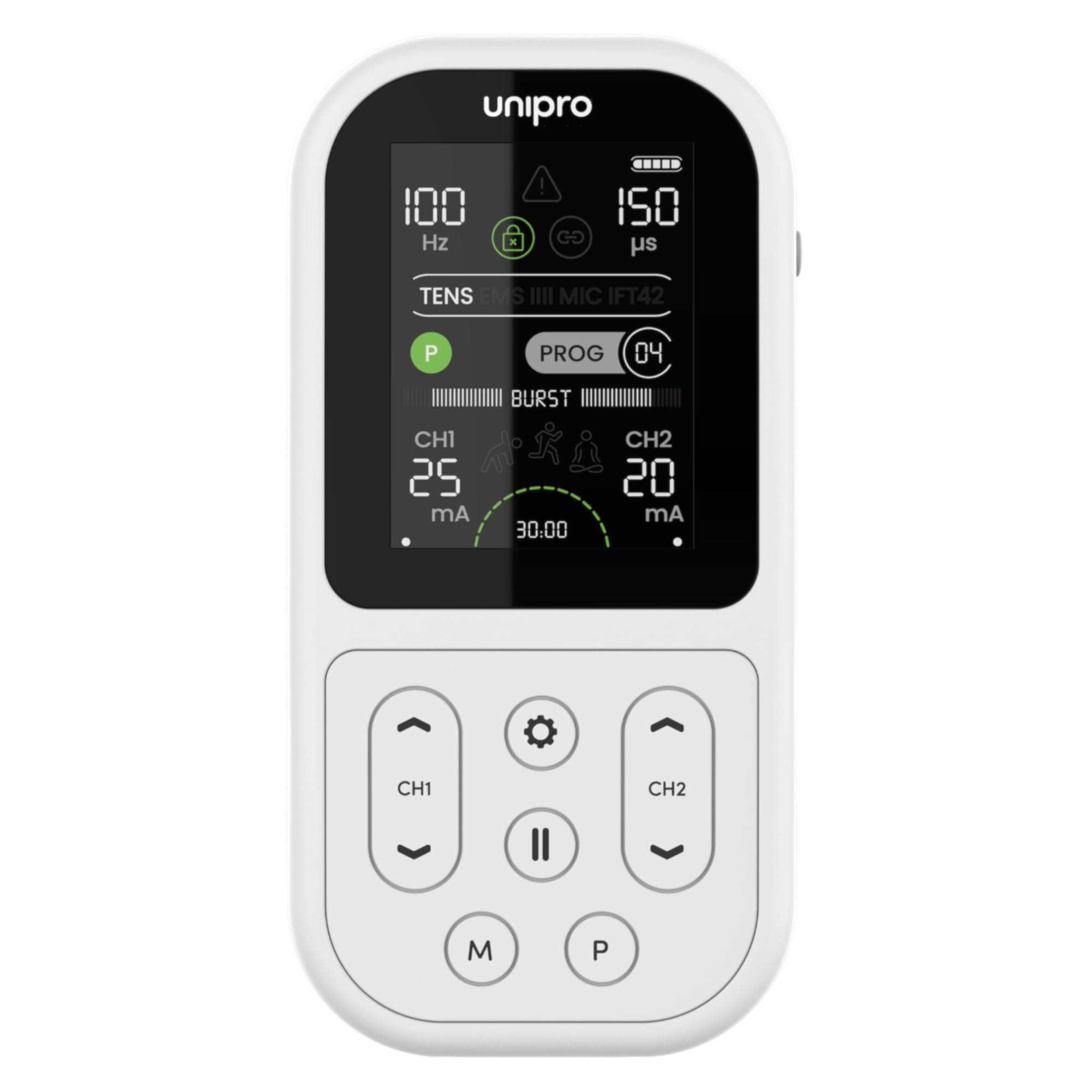 TensCare Unipro | 4-in-1 Rehabilitation Device for Professional Use | TENS, EMS, IFT & Microcurrent | Professional-Grade Muscle Strengthening & Physiotherapy | 70 Programs