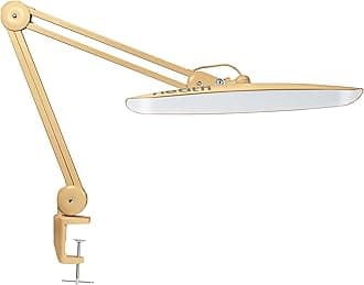 XL 2200 Lumens 24W LED Desk Lamp – Shadow-Free Task Lighting | 4-Level Dimming | Home Office & Crafts Use | 50cm Wide Head (Gold, Non-CCT with Clamp)