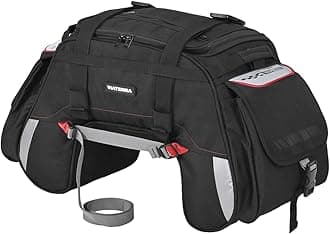 ViaTerra Claw Mini Motorcycle Tail Bag (48L, Black) Free Outer Rain/Dust Cove...