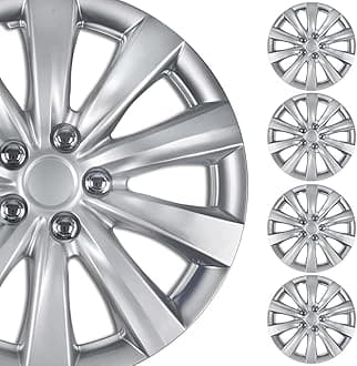 BDK (4-Pack) Premium 16" Wheel Rim Cover Hubcaps OEM Style for Toyota Camry Style Replacement Snap On Car Truck SUV Hub Cap - 16 Inch Set