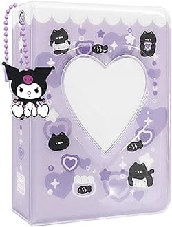 - Photocard Binder 3 Inch Kpop Photocard Holder Book, Cute Mini Photo Album Portable Kpop Binder Photo Card Album with Lovely Pendant for Photo Card Collection, 40 Pockets (Purple)