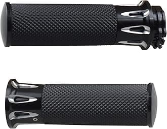 NTHREEAUTO 1" / 25mm Handlebar Hand Grips Motorcycle Throttle Grip Universal Compatible with Harley Sportster Iron 883 Dyna Road Electra Glide Softail Touring