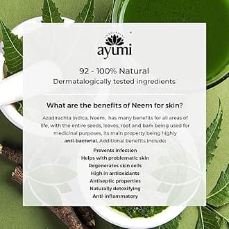 Ayumi Neem & Tea Tree Face Mask. Vegan, Cruelty-Free, Dermatologically-Tested, 2 x 100ml