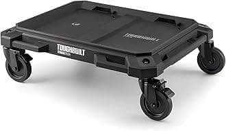 ToughBuilt 4-Wheel Cart, Tool Box Dolly for StackTech Toolboxes and Organizers - Heavy-Duty Rolling Base with Locking Casters, Tie-Down Points and Automatic Lock System