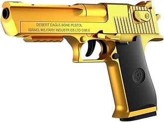 Moonmen Foam Blaster Sets, EVA Safety Shell Ejecting Blaster with Magazine, Birthday Gift Toy for Children (Gold)