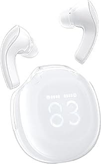 ACEFAST T9 Bluetooth Earphones True Wireless Earbuds 5.3 Headphones with ENC Noise Canceling Earbuds 30h Playback LED Power Display Built in Mic Headphones with IPX4 Waterproof for Sports White