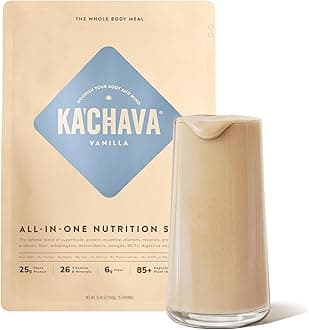 - Ka’Chava Whole Body Meal Shake Vanilla 2 lb – Vegan Protein Powder with 85+ Superfoods & Greens – Plant-Based Meal Replacement with Probiotics & Digestive Enzymes – Gluten & Dairy Free (15 Servings)