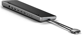 Satechi 10-in-1 Dual USB C Docking Station with SATA/NVMe SSD Slot, 2x HDMI Ports, Displayport, Ethernet 1G, USB-C Data, USB-A Data (Compatible with MacBook Pro/Air, Type C Devices)